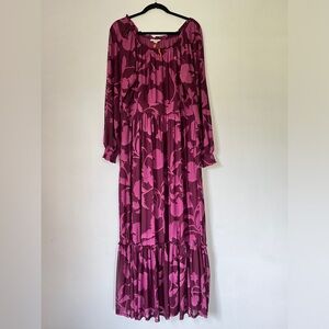 Knox Rose Magenta Floral Long Sleeve Dress
